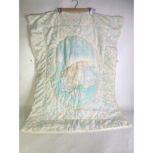 Vintage Dundee Pastel Bear Family Cub Crib Comforter USA Baby Blanket Quilt